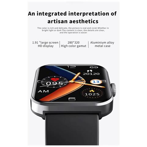 Orologio Intelligente Con Frequenza Cardiaca, Monitoraggio Del Sonno, Temperatura, 50 Modalità Sportive Black - Foto 7