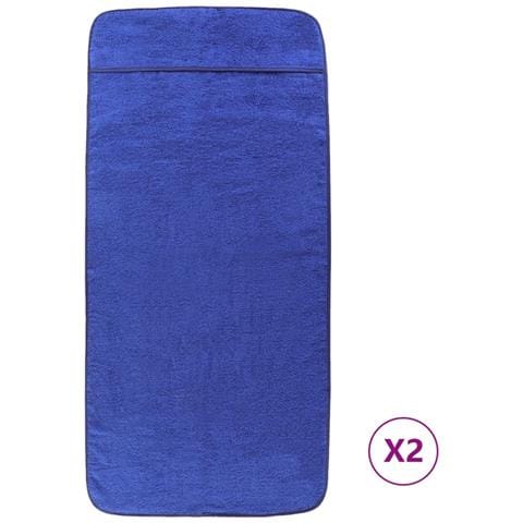 Asciugamani Da Spiaggia 2pz Blu Reale 60x135 Cm Tessuto 400 Gsm - Foto 1