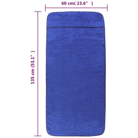 Asciugamani Da Spiaggia 2pz Blu Reale 60x135 Cm Tessuto 400 Gsm - Foto 7
