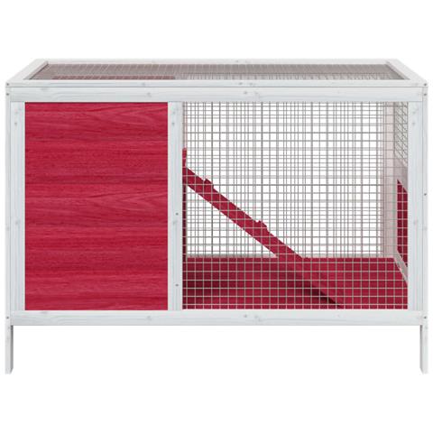 Conigliera Rossa 103x44x69,5 cm in Legno Massello di Pino - Foto 2