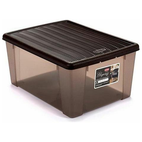 Scatola Portaoggetti Con Coperchio Stefanplast Elegance Marrone Plastica 15 L 29 X 17 X 39 Cm (6 Unità) - Foto 2