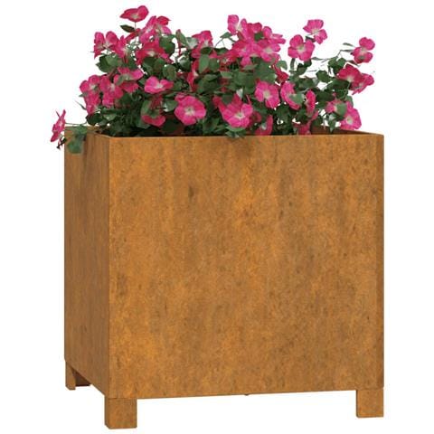 Fioriera Con Gambe Ruggine 42x40x43 Cm Acciaio Corten - Foto 2