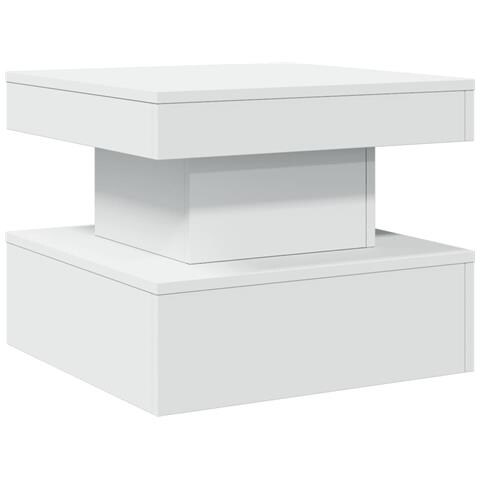 Tavolino Da Salotto Con Luci Led Bianco 50x50x40 Cm - Foto 3