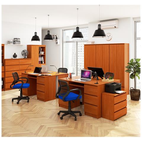 Scrivania per computer A11, 6 cassetti, 135x50x77 cm, Colore Ontano - Foto 6