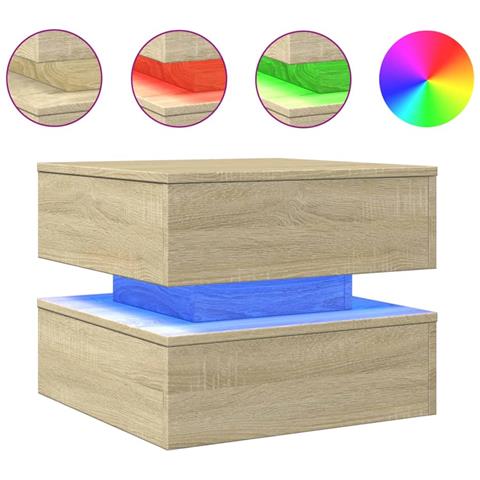 Tavolino Da Salotto Gambe In Metallo Rovere Sonoma 50x50x40 Cm - Foto 2