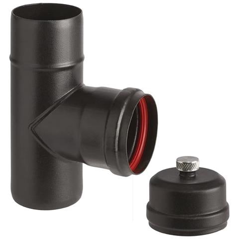 Raccordo A T Per Canna Fumaria Stufe Pellett Aeternum - 8cm - Foto 1