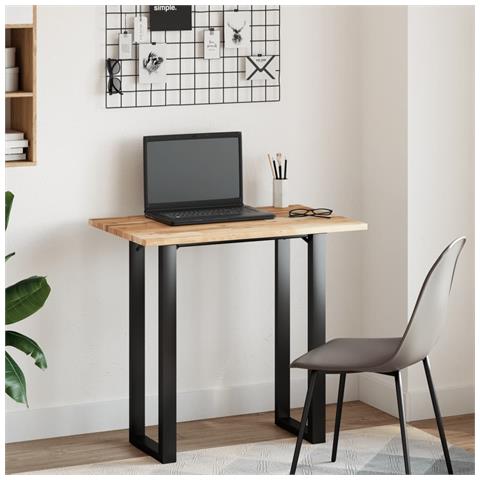 Piano Tavolo Rettangolare 80x50x2cm In Legno Massello Di Acacia - Foto 3