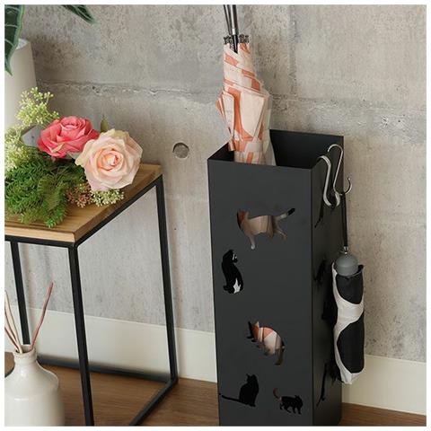Portaombrelli Nero Per Ingresso Design Gatti Porta Ombrelli 15.5 X 15.5 X 49 Cm - Foto 2