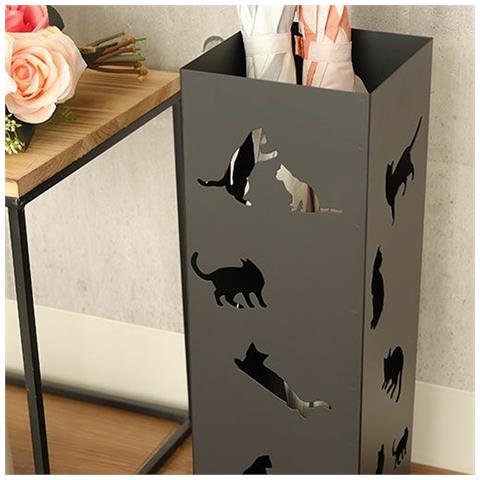 Portaombrelli Nero Per Ingresso Design Gatti Porta Ombrelli 15.5 X 15.5 X 49 Cm - Foto 5