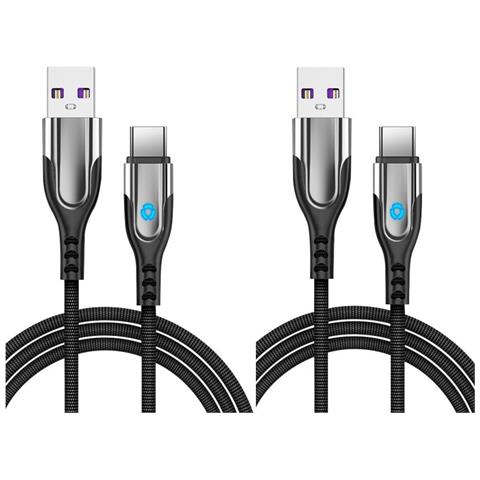 Cavo Da Tipo C A Usb Da 2 Pezzi 3,1 A Ricarica Rapida /sincronizzazione Dati 1 M Black - Foto 1