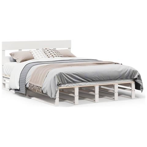 Letto Senza Materasso Bianco 120x200 Cm Legno Massello Di Pino - Foto 2