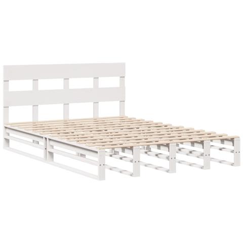 Letto Senza Materasso Bianco 120x200 Cm Legno Massello Di Pino - Foto 3