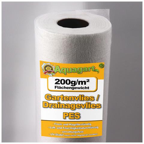 190m2 Tessuto Non Tessuto Geotessile, Tessuto Non Tessuto Per Orto, Tessuto Non Tessuto Antierbacce, Tessuto Non Tessuto Per Drenaggio 200g Larghezza 1,9m - Foto 1