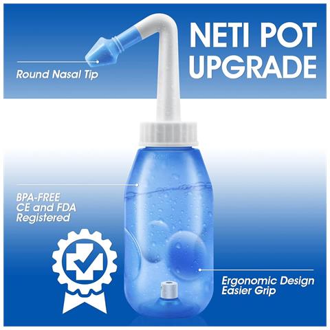 Kit Di Risciacquo Sinusale 300 Ml + 30 Sali, Adulti E Bambini - Waterpulse - Foto 2