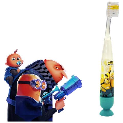 Spazzolino Illuminato Per Bambini Dei Minions Con Ventosa, Multicolore - Foto 5