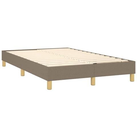 Letto a Molle con Materasso e LED Tortora 120x200cm in Tessuto - Foto 2