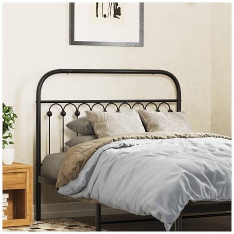 Testiera In Metallo Nero 107 Cm - Foto 1