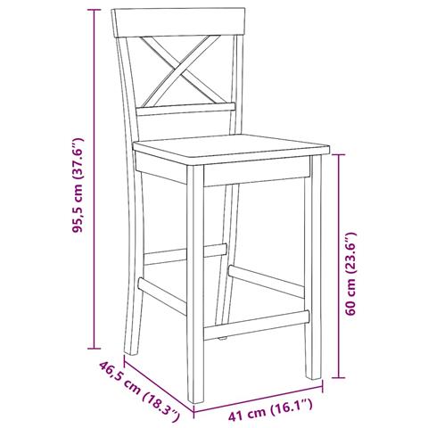 Sgabelli Da Bar 2 Pz Naturale Legno Massello Di Hevea - Foto 2