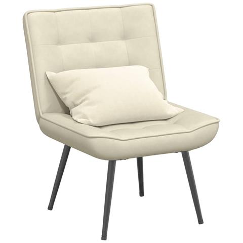 Poltrona Relax 64x74x84 Cm Crema In Velluto - Foto 1