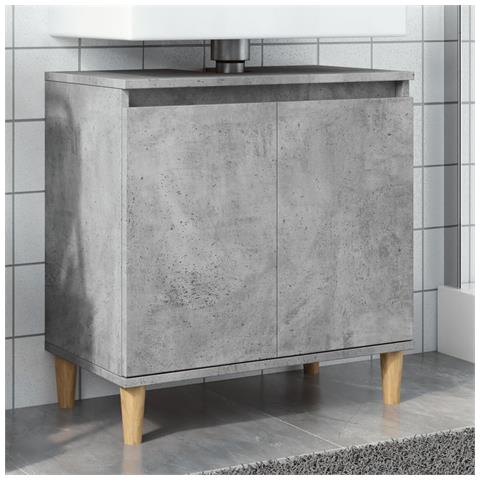 Mobile Lavabo Grigio Cemento 58x33x60 Cm In Legno Multistrato - Foto 1
