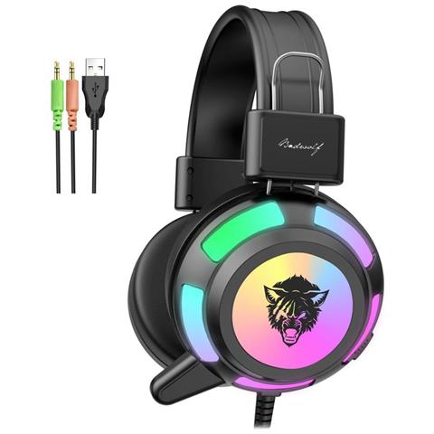 Cuffie V8 Rgb. Cuffie Da Gaming Per Pc Con Microfono Incorporato E Luce Led. - Foto 1