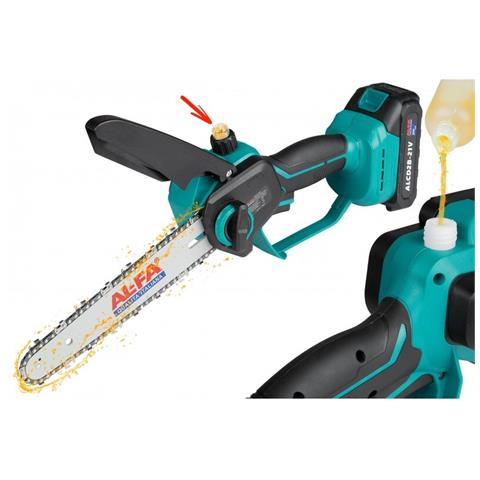 Motosega A Batteria Da 8 Pollici Con Sistema Di Lubrificazione Della Catena 2x Batteria Li-ion 21v 3.0ah Motore Brushless, Mini Motosega Elettrica, Motosega Monomanuale Per Giardino - Foto 2