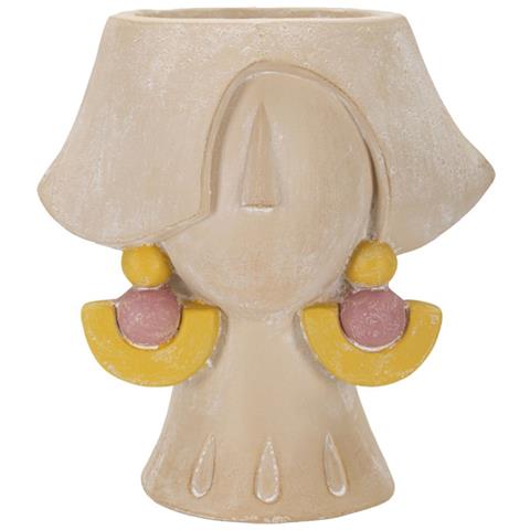 Vaso Decorativo Viso 25 - Multicolore - Poliresina - 24,5x20,5x26 Cm - Foto 1