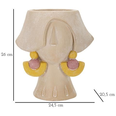 Vaso Decorativo Viso 25 - Multicolore - Poliresina - 24,5x20,5x26 Cm - Foto 6