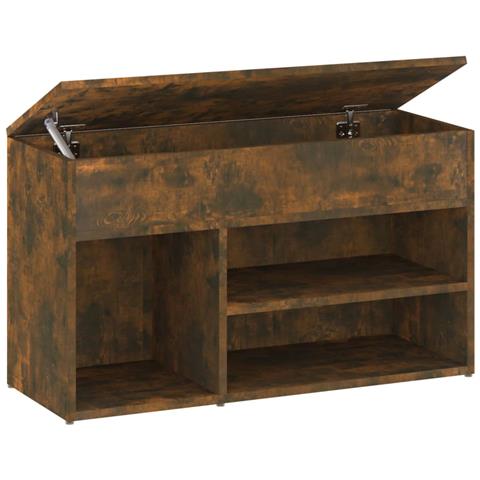 Lusso Casadino -  Scarpiera Rovere Fumo 80x30x45 Cm In Legno Multistrato - Foto 1
