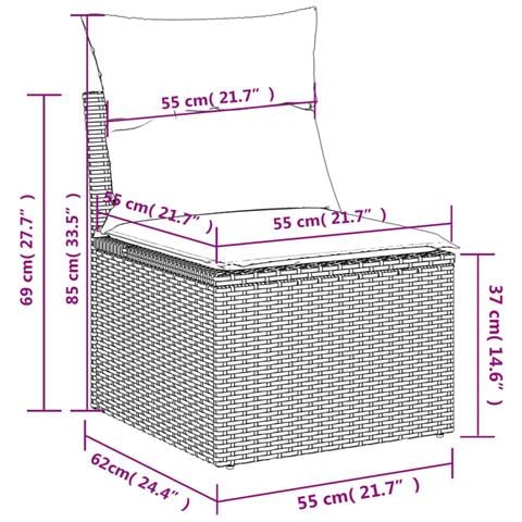 Set Divano da Giardino 4 pz con Cuscini Beige in Polyrattan - Foto 9