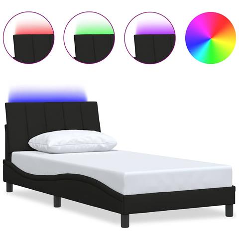 Giroletto senza Materasso Nero 100x200 cm in Tessuto - Foto 1