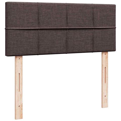 Pouf Letto con Materasso Marrone Scuro 120x200 cm in Tessuto - Foto 9