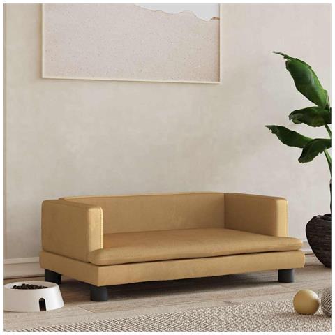 Lettino per Cani Marrone 80x45x30 cm in Velluto - Foto 2