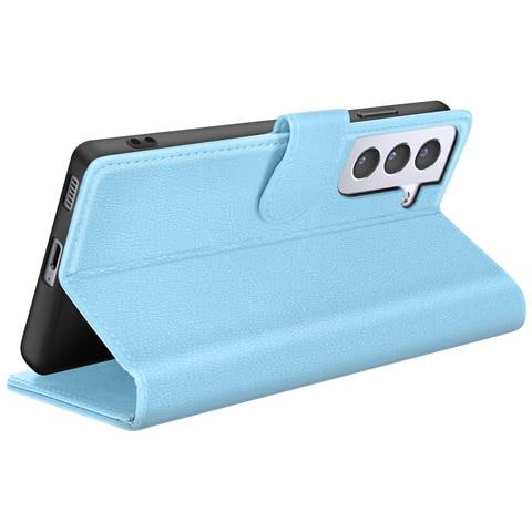 Custodia A Portafoglio Per Galaxy S21 Con Funzione Di Supporto E Linguetta Magnetica, Azzurro - Foto 5