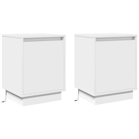 Armadio da Notte con 2 pcs Bianco 39 x 34.5 x 50 cm - Foto 1