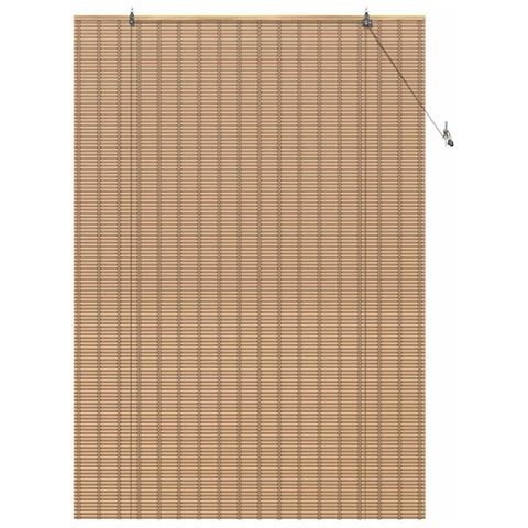 Tenda a rullo con tende Marrone Chiaro 150 x 220 cm Bambù - Foto 1