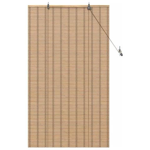 Tenda a rullo con tende Marrone Chiaro 80 x 160 cm Bambù - Foto 1