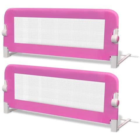 Sponde Letto Per La Sicurezza Dei Bambini 2 Pz Rosa 102x42 Cm - Foto 1