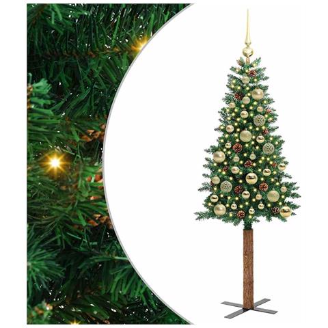 Albero di Natale snodato con 150 LED con supporto Verde 150 cm - Foto 1