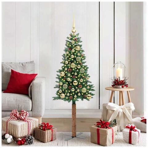 Albero di Natale snodato con 150 LED con supporto Verde 150 cm - Foto 2