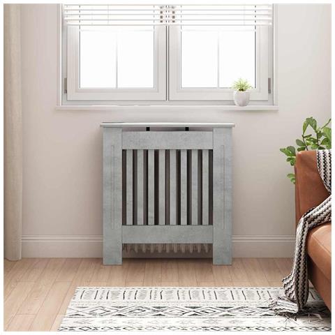 Copertura per radiatori Grigio cemento 78 x 19 x 81,5 cm - Foto 2