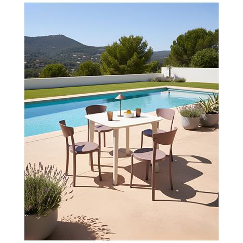 Set Di 4 Sedie Da Giardino Vieste Marrone - Foto 1