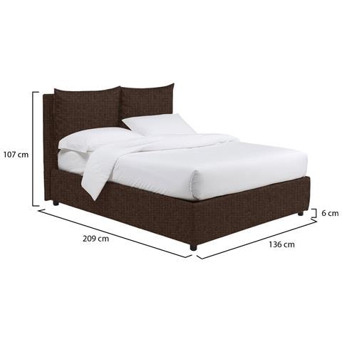 Diamante - Letto Piazza E Mezza Sfoderabile, Marrone - Foto 4