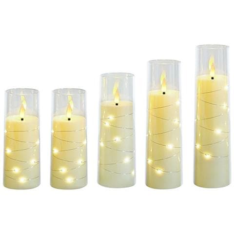 Set Di Candele Led Senza Fiamma Con Telecomando (5pz) - Oro, A Batteria - Foto 1