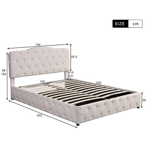Letto Matrimoniale Bianco Con Testiera Regolabile E Contenitore - Foto 3