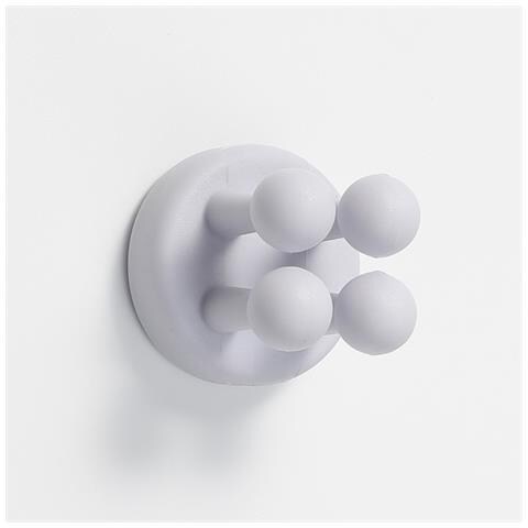 Ganci Adesivi In Silicone - Confezione Da 2: Ganci Da Parete Senza Chiodi E Senza Danni Per Cucina, Bagno E Ufficio White - Foto 2