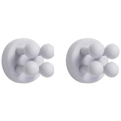 Ganci Adesivi In Silicone - Confezione Da 2: Ganci Da Parete Senza Chiodi E Senza Danni Per Cucina, Bagno E Ufficio White - Foto 1