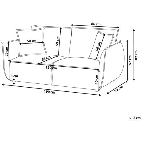 Divano 3 Posti Kunes Tessuto Tortora - Foto 7