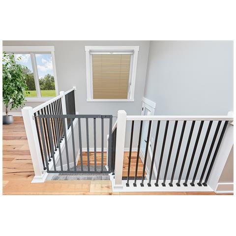 Safetots Cancelletto Di Sicurezza Top Of Stairs Per La Parte Superiore Delle Scale, Fissaggio A Vite, In Legno, Grigio, 63,5cm - 105,5cm - Foto 1