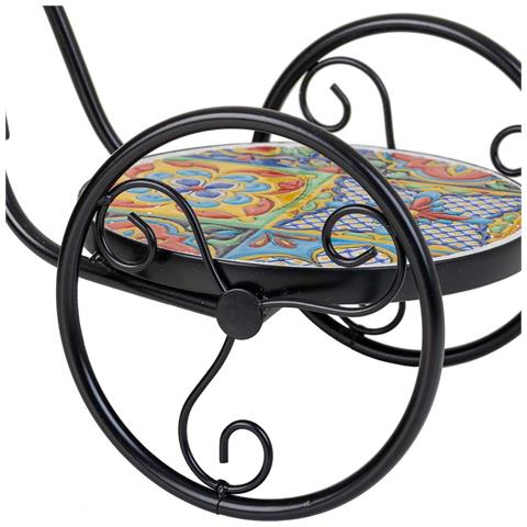 Portavaso Bici In Mosaico E Metallo Multicolore 53x23,5x36h - Foto 8